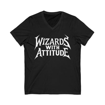 Wizards With Attitude V-Neck Magic Text Logo Tee