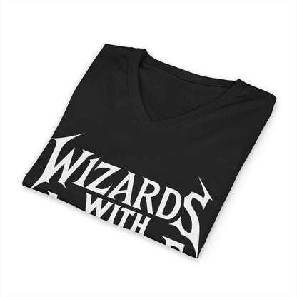 Wizards With Attitude V-Neck Magic Text Logo Tee